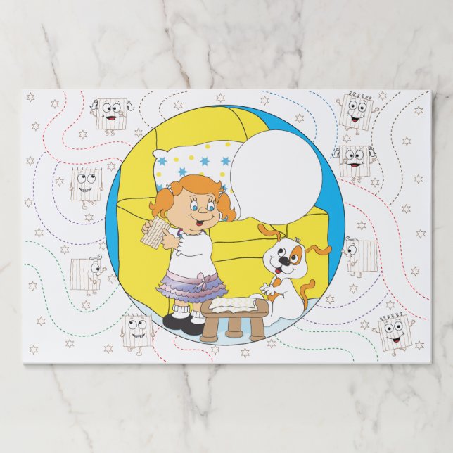 Passover Tearaway Placemat/Afikomen Find/Girl Pape Paper Pad (Front)