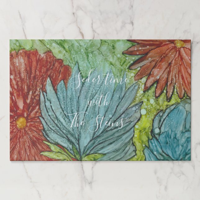 Passover Tearaway Placemat Beautiful Fleurs (Front)