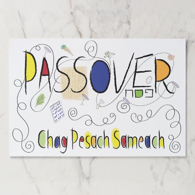 Passover Tearaway Placemat Pad/Chag Sameach" (Front)