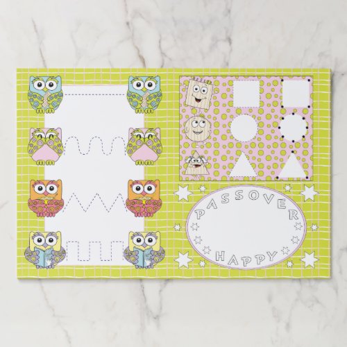 Passover Tearaway Placemat PadOwls Activity