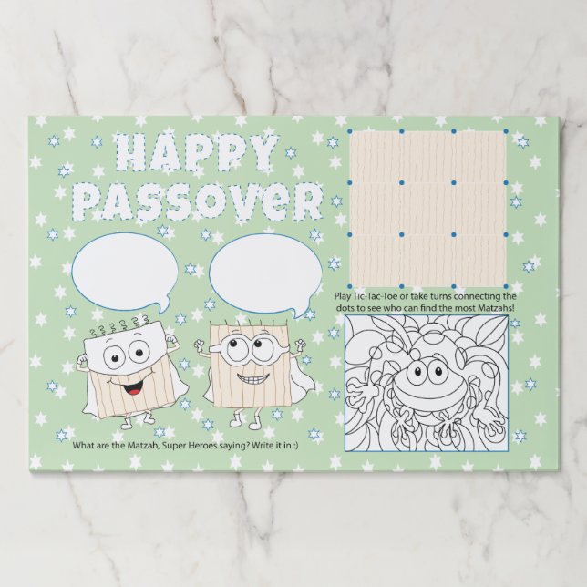 Passover Tearaway Placemat Pad/"Passover Activity" (Front)