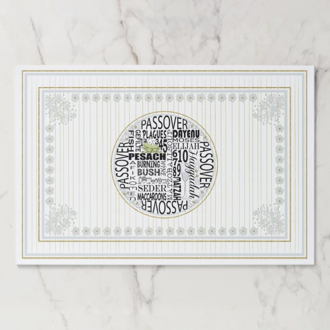Passover Tearaway Placemat Pad/Passover Leaves" (Front)