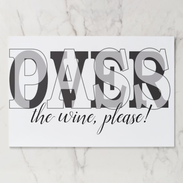 Passover Tearaway Placemat Pad/PASSOVER the wine (Front)