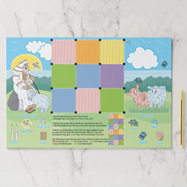 Passover Tearaway Placemat Pad/Seder Playsheets" (Insitu)