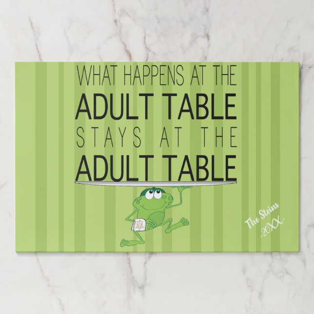 Passover Tearaway Placemat/Passover Adult Table Pa Paper Pad (Front)