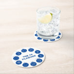 Passover The 10 Plagues Blue And White Seder Round Paper Coaster at Zazzle