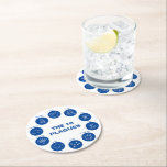 Passover The 10 Plagues Blue and White Seder Round Paper Coaster<br><div class="desc">Fun Passover coasters with "The 10 Plagues" for your Passover Seder. In white and blue,  and makes a great hostess gift.</div>