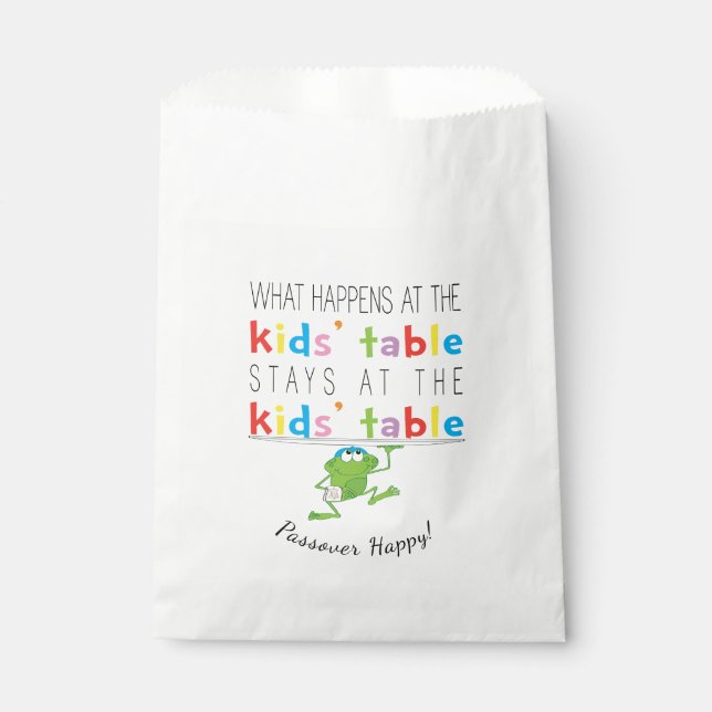 Passover "The Kids'Table" Goodie Favor Bag (Front)