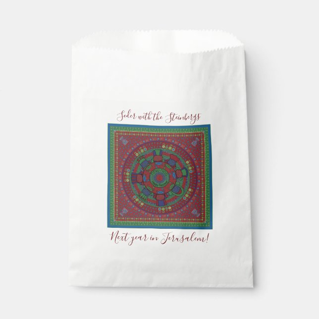 Passover The Seder Table Afikomen Party Favor Bag (Front)