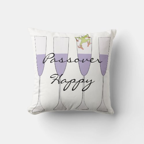 Passover Throw Pillow 16  Wine  Frog