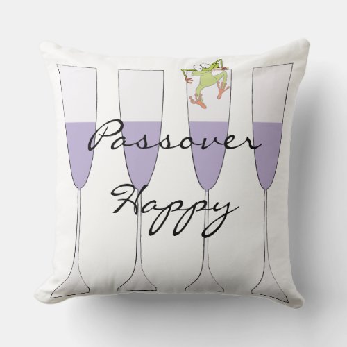 Passover Throw Pillow 20  Wine  Frog