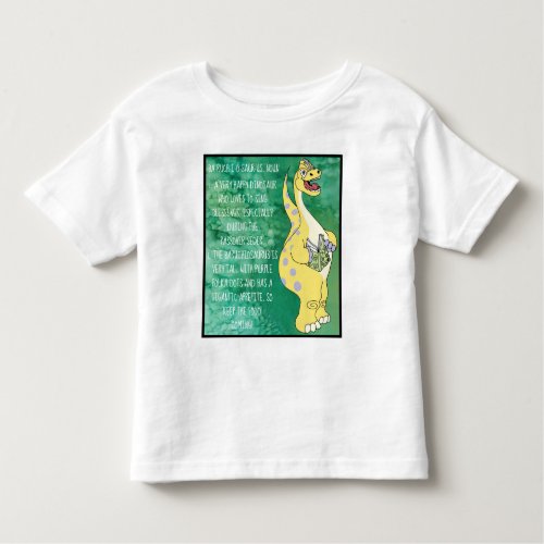 Passover Toddler Define Baruchiosaurus Toddler T_shirt