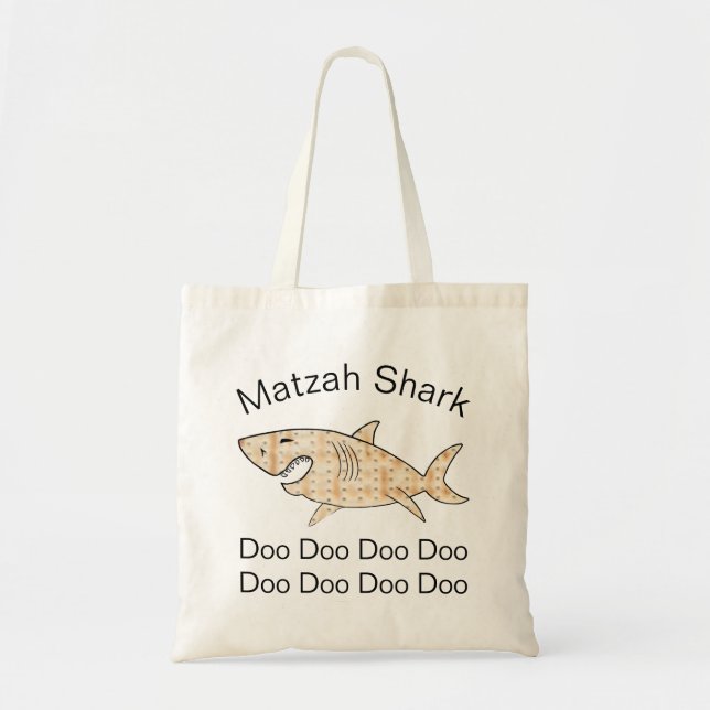 Passover Tote Bag Matzah Shark (Front)