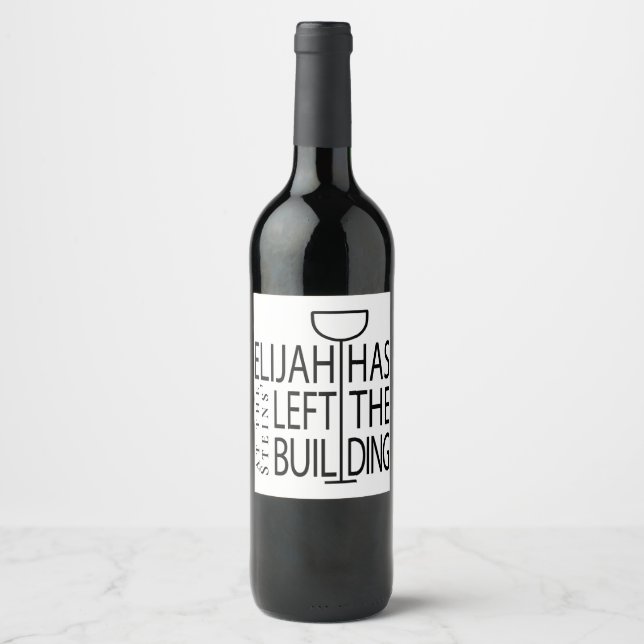 Passover Wine Bottle Label Elijah Left Building (Front)