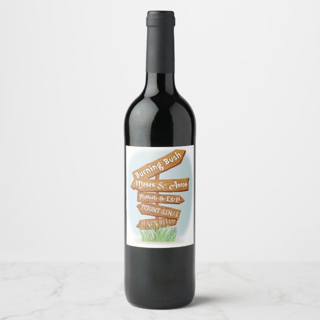 Passover Wine Bottle Label Signs of the Time (Front)