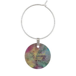Passover Wine Charm Color N Gold Stars