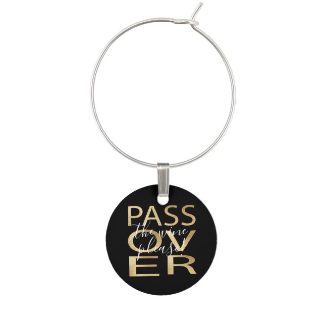 Passover Wine Charm Passover Classic Gold (Front)