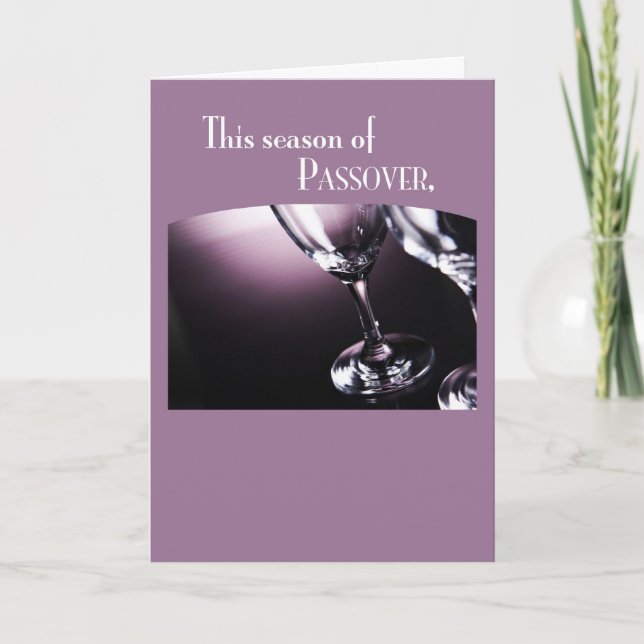 Passover Wine Glasses Card (Front)