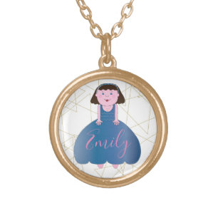 Passover Wise Girl Blue Dress Necklace Personalize