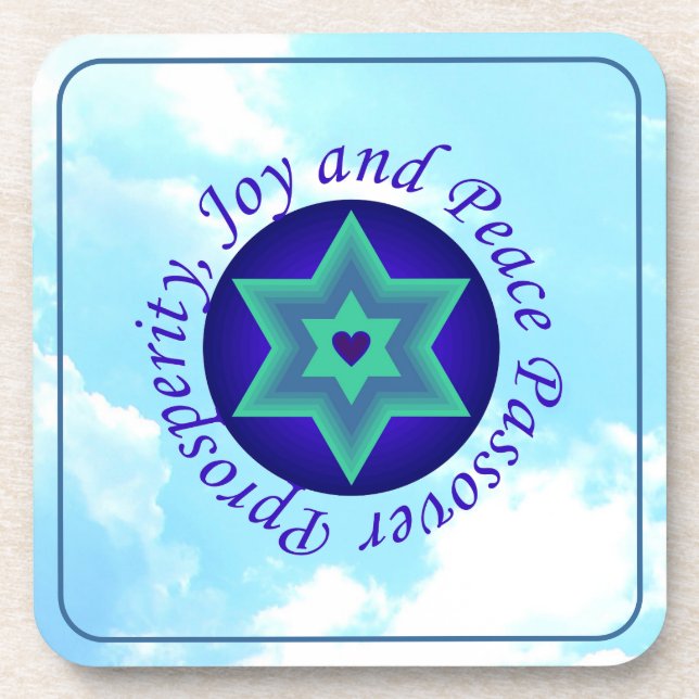 Passover wishes beverage coaster (Front)
