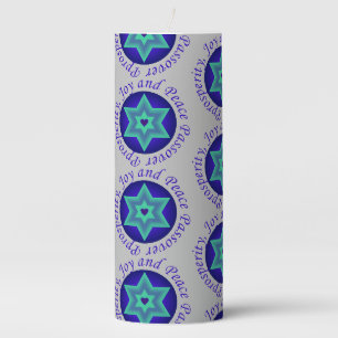 Passover wishes pillar candle