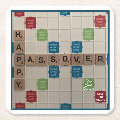 Passover Word Search Square Paper Coaster