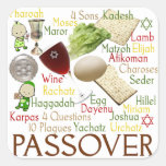 Passover Words And Symbols Square Sticker at Zazzle