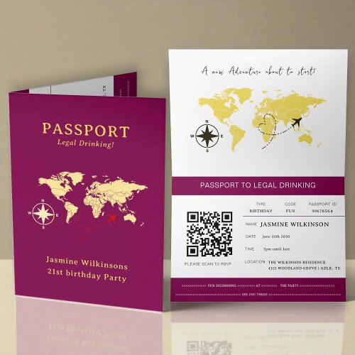 Passport 21st Birthday Legal Drinking party