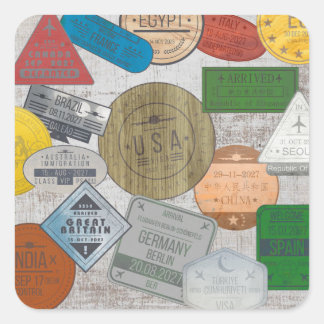 Passport Board  Square Sticker