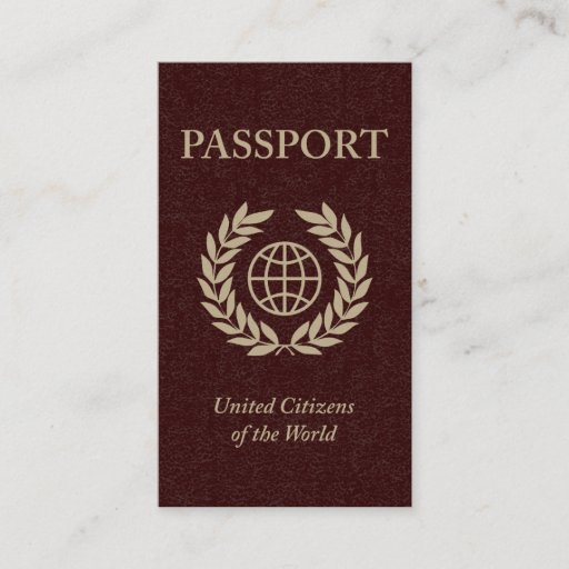 Customizable passport business card template