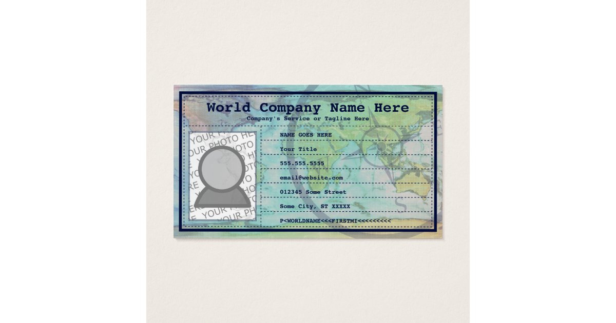 passport business card Zazzle