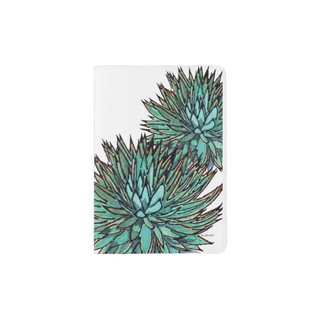 Passport Case - Spiky Green Agave (Front)
