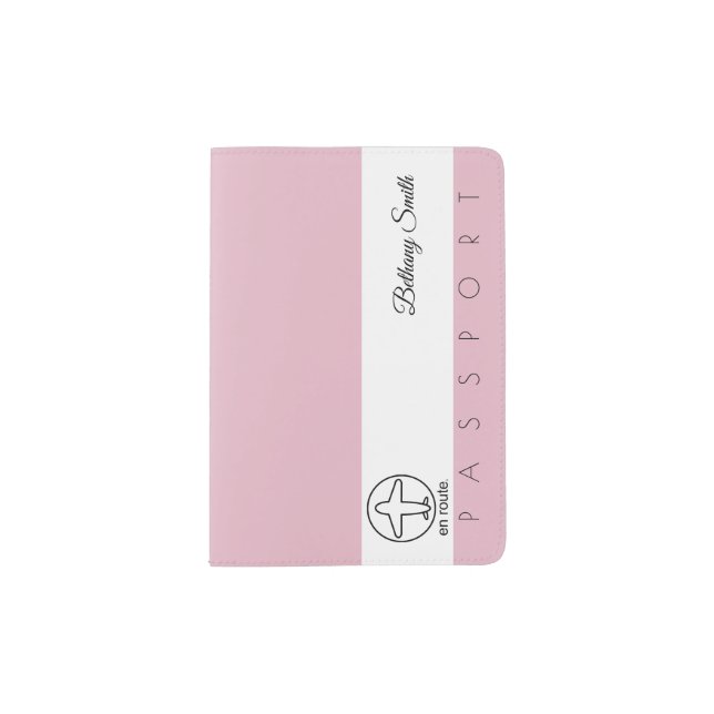 Passport Cover | en route (Pink Landscape Design) (Front)
