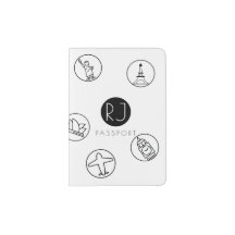 Passport Cover | Iconized Cities & Planes (White)