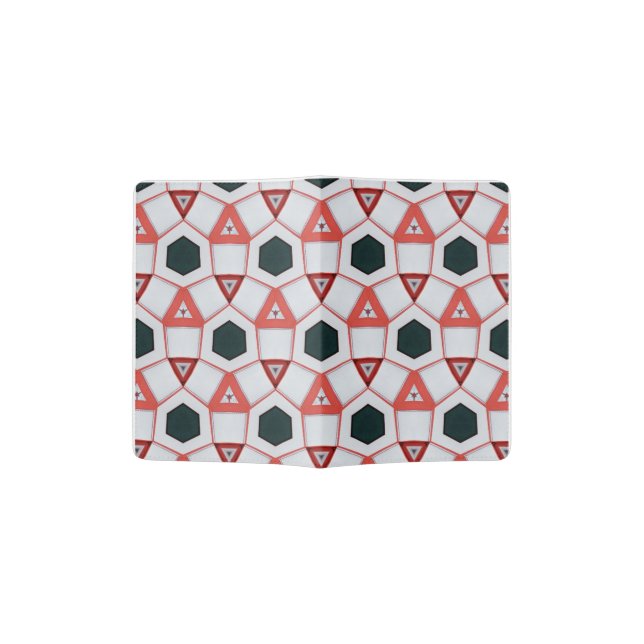 Passport Cover in Red, White and Black (Opened)