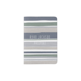 Passport Cover | Stripes (Slate Blue)