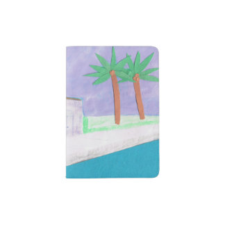 Passport Cover with a Caribbean Village Design