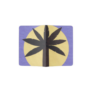 Passport Cover with a Full Moon and Palm