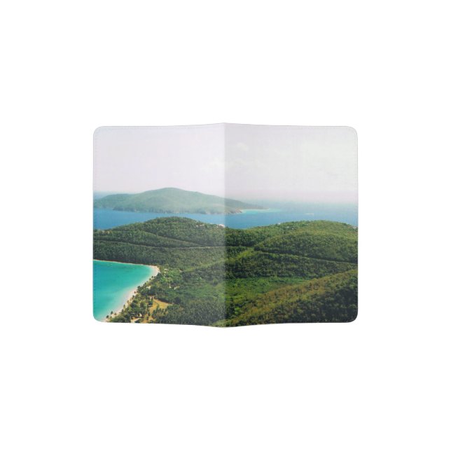 Passport Cover with an Island Scene (Opened)