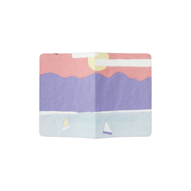 Passport Cover with Mountain Sunset Scene (Opened)