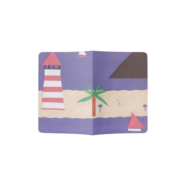 Passport Cover with Nautical Scene (Opened)