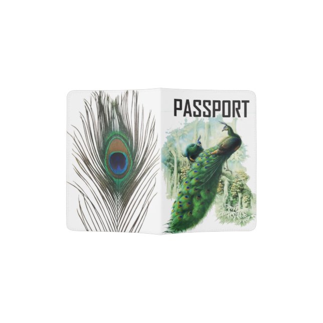 passport covers holders peacock  (Opened)