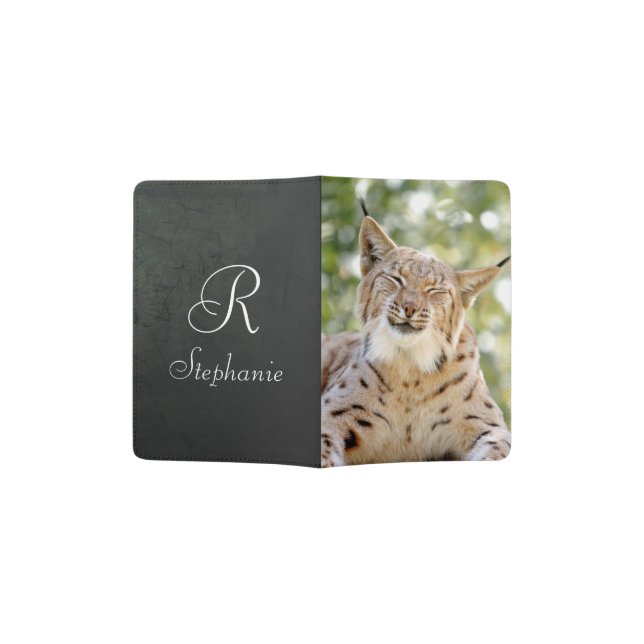 Passport Covers & Photo cat , lynx , animals. (Opened)