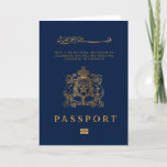 Passport Destination Wedding Faux gold invitation