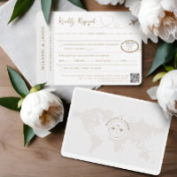 Passport Destination Wedding Travel Theme RSVP