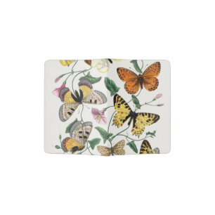 Passport Holder Butterfly Antique Illustration  