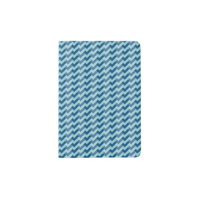 Passport Holder Check Check Aqua and Classic Blue (Front)