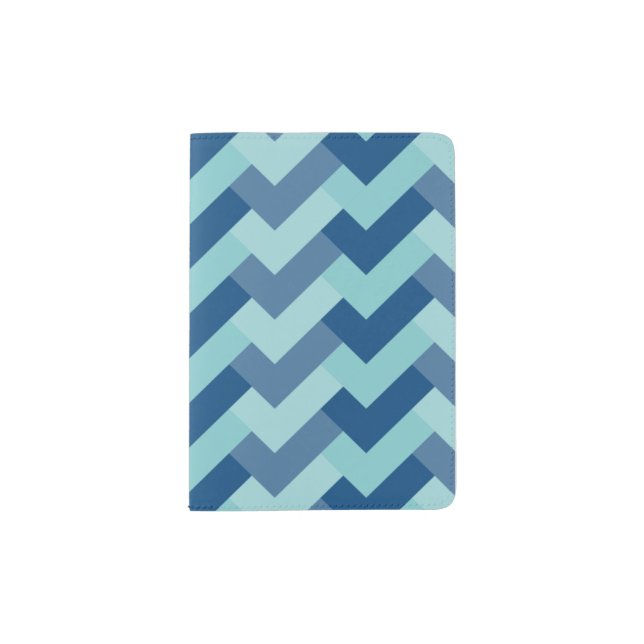 Passport Holder Check Check BIG Aqua and Blue (Front)