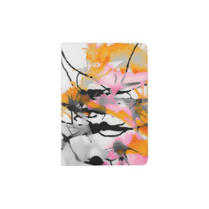 Passport Holder: "Memory", pink & orange Holder
