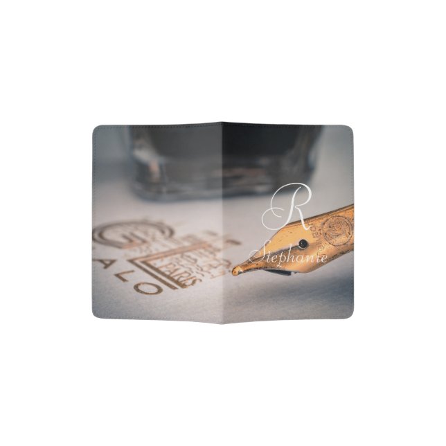 Passport Holder. Monogram custom. Holder (Opened)